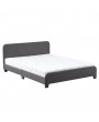 Soft Bed with Curved Corners and No Decoration at the End of Bed Linen Dark Gray Full