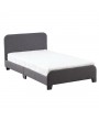 Soft Bed with Curved Corners and No Decoration at the End of Bed Linen Dark Gray Twin