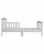 Wooden Baby Toddler Bed Children Bedroom Furniture with Safety Guardrails White