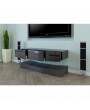 120cm LED TV Cabinet With Upper And Lower Wall Black