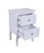 2pcs Country Style Two-Tier Night Tables Large Size White