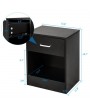 2pcs Night Stands with Drawer Black