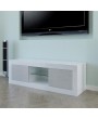 LED Two Door TV Cabinet White Gray Color Contrast