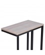 Simple Iron Sofa Accent Table Wood Grain
