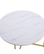 Marble Simple Round Coffee Table [90x90x48.5cm] White