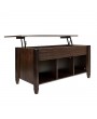 [US-W]Lift Top Coffee Table Modern Furniture Hidden Compartment and Lift Tabletop Brown