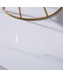 [US-W]Marble Simple Round Side [40x40x60cm] White