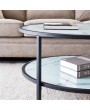 Glass coffee table with large storage space