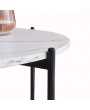 Modern Nesting coffee table,Black color frame with marble top-36”