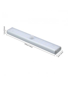Dual Mode 28LED (8 UV Lamp Beads, 20 2835 Lamp Beads) 2W 100LM 800MAh Infrared Auto-Sensing LED Sterilization UV Wardrobe Lamp Silver USB Charging Actual 2W Lumens: 100LM Battery: 800MAh Lithium Batte