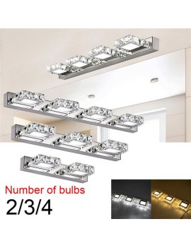 [US-W]12W ZC001211 Four Lights Crystal Surface Bathroom Bedroom Lamp Warm White Light Silver