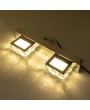 6W ZC001207 Double Lamp Crystal Surface Bathroom Bedroom Lamp Warm White Light Silver