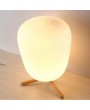 Ultra Modern Mini Fashion Frosted Glass Lampshade and Wooden Bracket Texture Study Table Lamp with Light Source US Plug