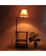 Fully-equipped Assembly Three-Tier Desk Table Lamp Kit with White Lampshade Wine Red & Black