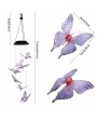 2V 40maH Solar Intelligent Light Control Design and Color Shell Butterfly Wind Chime Corridor Decoration Pendant 6 F5 Lamp Beads Black Solar Panel Colorful Light