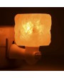 Exquisite Square Mosaic Natural Rock Salt Himalaya Salt Lamp Air Purifier with Wood Base Amber