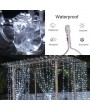 6M x 3M 600-LED Light Romantic Christmas Wedding Outdoor Decoration Curtain String Light US Standard Cool White ZA000931
