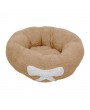Pet Dog Cat Calming Bed  Soft Plush Round Brown for Cats & Small Dogs
