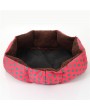 [US-W]Nice-looking Dot Pattern Octagonal Flannelette & Cotton Pet Bed Rose Red L