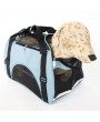 Hollow-out Portable Breathable Waterproof Pet Handbag Light Blue M