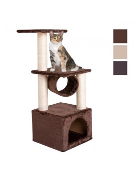 36" Solid Cute Sisal Rope Plush Cat Climb Tree Cat Tower Brown