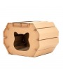 [US-W]Cat Scratch Board Scratcher Cardboard House Corrugated Paper Ears Shaped Durable Scratching Assembled Kitten with Pad for Indoor Kitty Recyclable Carton