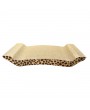 Cute U Shape Corrugated Paper Pet Cat Toy Cat Claw-grinding Plate with Catnip Leopard Print Pattern