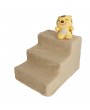 Soft Portable Cat Dog 3 Steps Ramp Small Climb Pet Step Stairs Beige