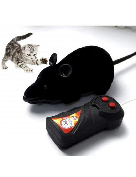 NHUAIYINSHUGUOGUANGGAOJINGY Wireless Remote Control Mouse Plastic Simulation Animals Electronic Rat Funny Motion Mice Toy Pet Cat Toy Cffee 